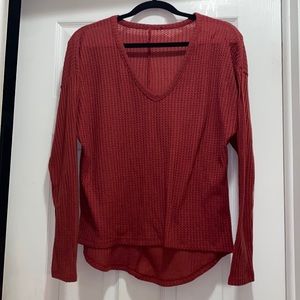 Long sleeve waffle shirt